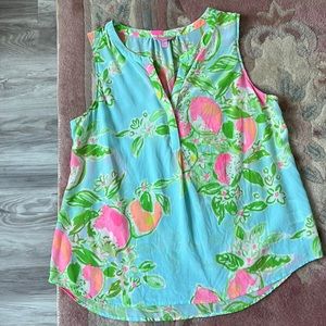 Lilly Pulitzer Stacey Silk Sleeveless Tank top Sz XL